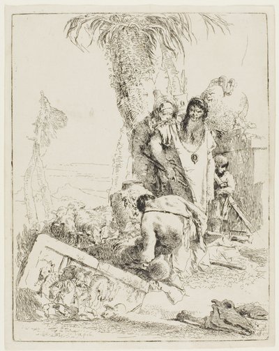 Pasterz z dwoma magami, z Scherzi autorstwa Giambattista Tiepolo