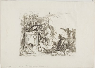 Publiczność dająca śmierć, z Capricci autorstwa Giambattista Tiepolo