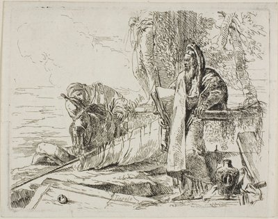 Stojący filozof i dwie inne postacie z Capricci autorstwa Giambattista Tiepolo