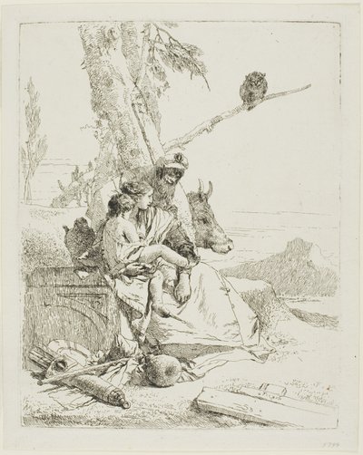 Rodzina Chłopa Wschodniego, ze Scherzi autorstwa Giambattista Tiepolo