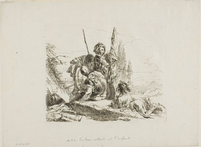 Trzej żołnierze i chłopiec z Capricci autorstwa Giambattista Tiepolo