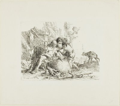 Dwóch magów i dziecko, z Scherzi autorstwa Giambattista Tiepolo