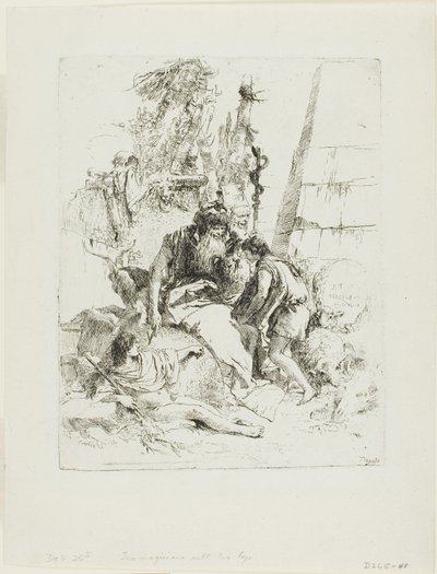 Dwóch magów z dwoma chłopcami, z Scherzi autorstwa Giambattista Tiepolo