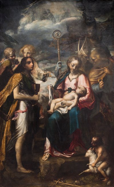 Dziewica z Dzieciątkiem i tajemnica Męki Pańskiej autorstwa Giambattista Tinti