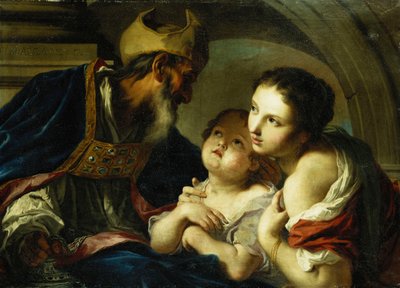 Święty Mikołaj z Bari z dwójką dzieci, autorstwa Giambettino Cignaroli