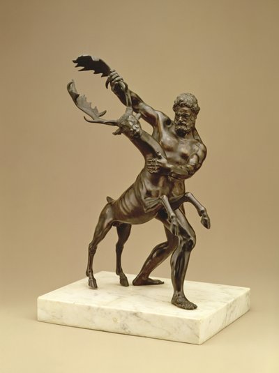 Herkules i jeleń arkadyjski (brąz) autorstwa Giambologna