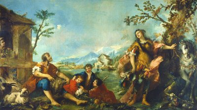 Erminia i pasterze autorstwa Gian Antonio Guardi and Francesco Guardi