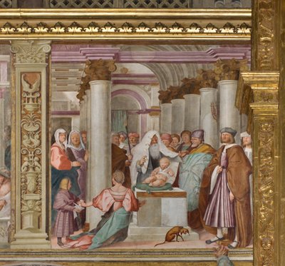 Nawa Środkowa, Piąte Przęsło Północne, Prezentacja w Świątyni, Gian Francesco Bembo autorstwa Gian Francesco Bembo