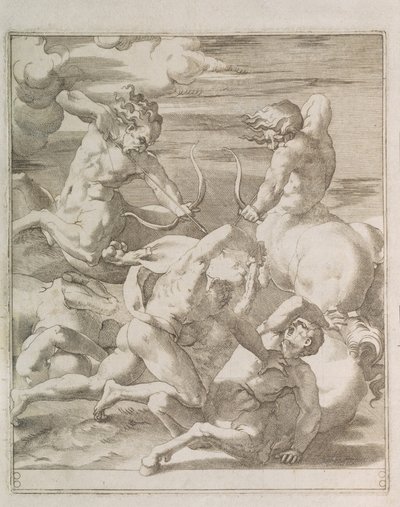 Bitwa między Herkulesem a Centaurami, 1527 autorstwa Gian Jacopo Caraglio