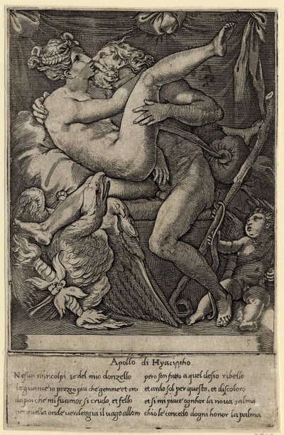 Jowisz i Mnemosyne po Perino del Vaga, 1527 autorstwa Gian Jacopo Caraglio