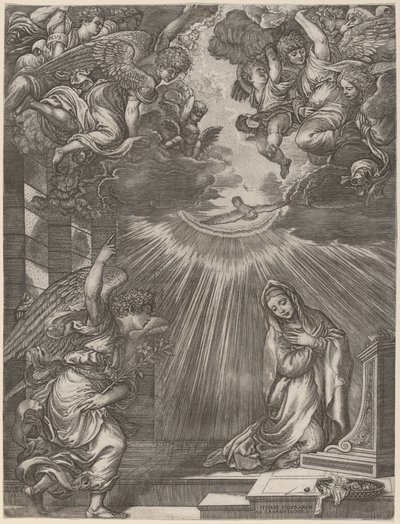 Zwiastowanie autorstwa Gian Jacopo Caraglio after Titian