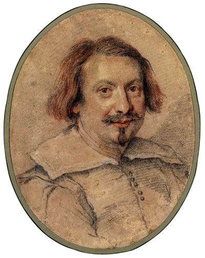 Portret Ottaviano Castelli par Bernini, Gianlorenzo (1598-1680), - Czarna kreda i sangwina na papierze, 24,5x19 - Kolekcja prywatna autorstwa Gian Lorenzo Bernini