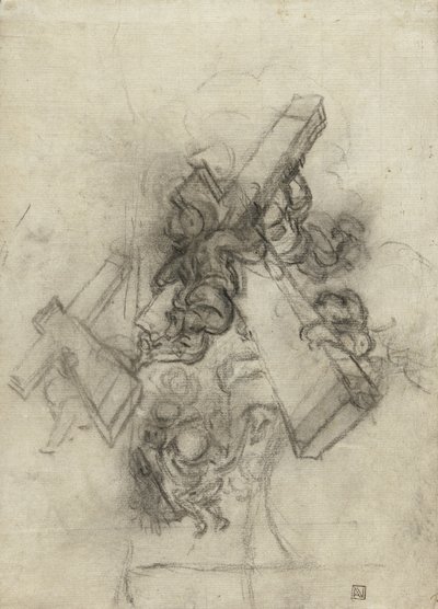 Putti niosący krzyż, 1672-75 autorstwa Gian Lorenzo Bernini