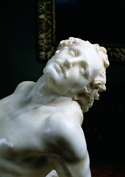 Męczeństwo św. Wawrzyńca, detal głowy świętego, 1613 detal marmurowy z 106230 autorstwa Gian Lorenzo Bernini