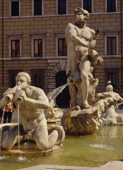 Fontanna Moro, fragment rzecznych bogów i potworów, 1653-5 kamienny fragment z 96887 autorstwa Gian Lorenzo Bernini