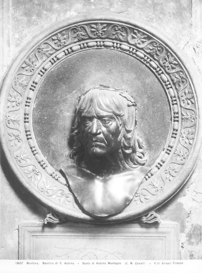 Popiersie Andrei Mantegny (1431-1506) (brąz) (zdjęcie czarno-białe) autorstwa Gian Marco Cavalli