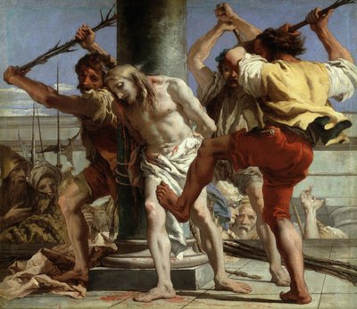 Le Christ a la Colonne - Chrystus w kolumnie - Tiepolo, Giandomenico (1727-1804) - 1772 - Olej na płótnie - 124x144 cm - Museo del Prado, Madryt autorstwa Giandomenico Tiepolo