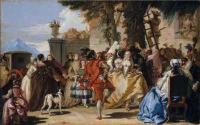 Taniec na wsi, ok. 1755 autorstwa Giovanni Domenico Tiepolo