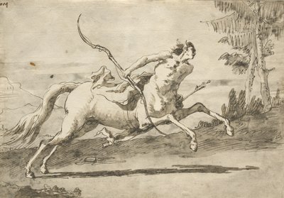 Galopujący centaur, ok. 1755-65 autorstwa Giovanni Domenico Tiepolo