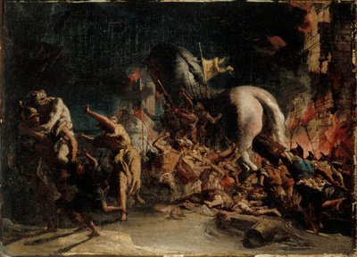 Oblężenie Troi, ok. 1760 r. autorstwa Giovanni Domenico Tiepolo