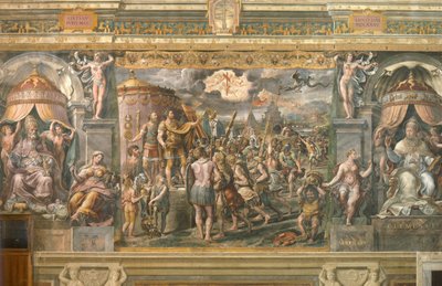 Objawienie Krzyża cesarzowi Konstantynowi, 1517-1524 autorstwa Gianfrancesco Penni
