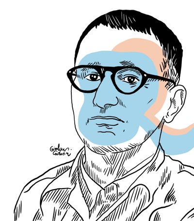Portret Bertolta Brechta, 2022 (w wersji cyfrowej) autorstwa Gianluca Costantini