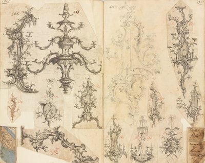 Notatnik projektów roboczych, ca. 1760. autorstwa Gideon Saint