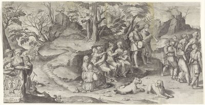 Małżeństwo Izaaka i Rebeki (arkusz 1) autorstwa Gijsbert Van Veen