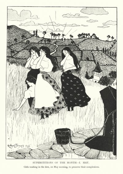 Przesądy miesiąca - 1 maja (litografia) autorstwa Gilbert James
