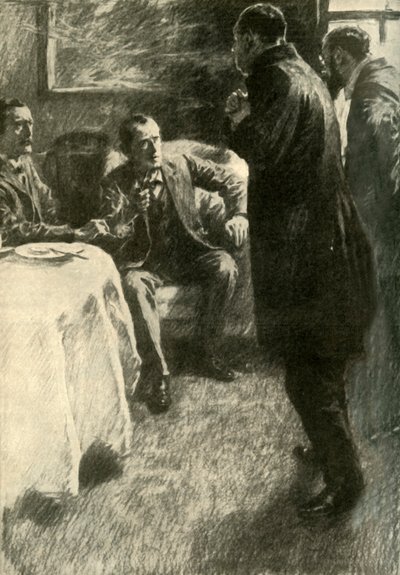 „Najbardziej nadzwyczajna i tragiczna sprawa wydarzyła się w nocy”, powiedział wikariusz, 1910. autorstwa Gilbert Joseph Holiday