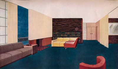 „Projekt do salonu”, c1937 autorstwa Gilbert Rohde