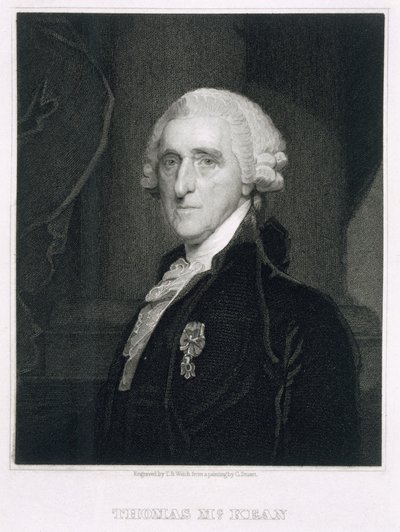 Portret Thomasa McKeana, rytowany przez Thomasa B. Welcha (1814-74) autorstwa Gilbert Stuart