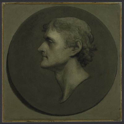 Thomas Jefferson (Portret medalionowy), 1805 (olej i jajko na papierze ułożone na płótnie) autorstwa Gilbert Stuart