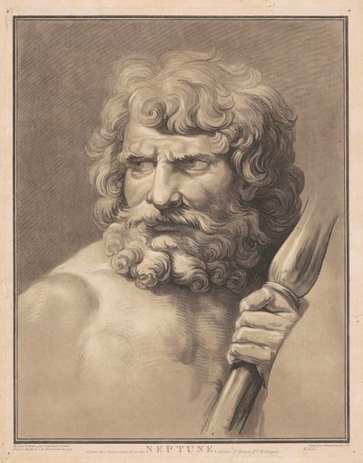 Neptun autorstwa Gilles Antoine Demarteau, after Anicet Charles Gabriel Lemonnier, after Raphael