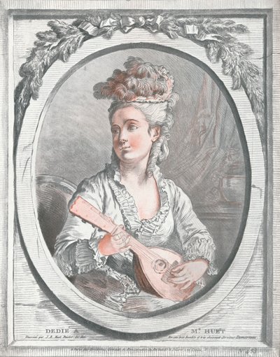 Portret Madame Huet, XVIII w. autorstwa Gilles Demarteau