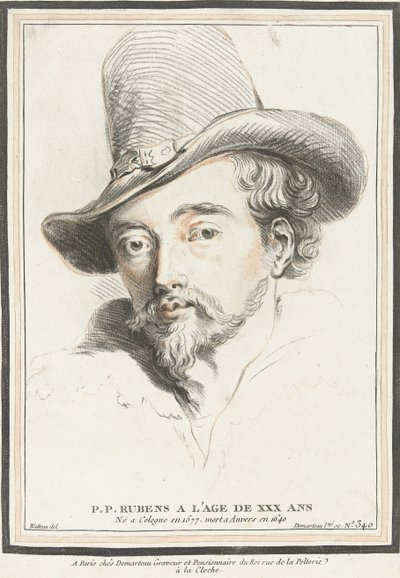 Portret Petera Paula Rubensa w wieku 30 autorstwa Gilles Demarteau