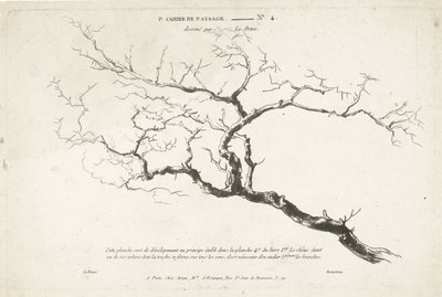 Badanie nagiej gałęzi drzewa 1er Cahier de paysage (tytuł serii) autorstwa Gilles Demarteau