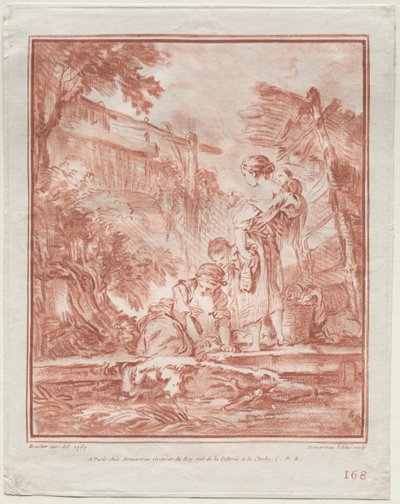 Praczka, 1767. autorstwa Gilles Demarteau