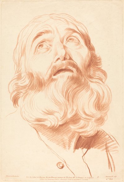 Głowa mężczyzny autorstwa Gilles Demarteau, the Elder after Edme Bouchardon