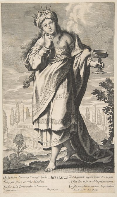 Artemida, ca. 1639-40. Twórcy: Gilles Rousselet, Abraham Bosse. autorstwa Gilles Rousselet and Abraham Bosse