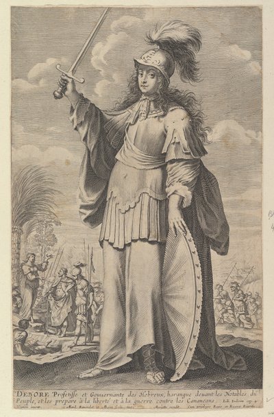 Deborah, 1647. Twórcy: Gilles Rousselet, Abraham Bosse. autorstwa Gilles Rousselet and Abraham Bosse