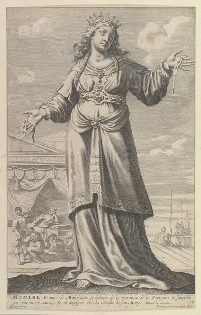 Monime, 1647. Twórcy: Gilles Rousselet, Abraham Bosse. autorstwa Gilles Rousselet and Abraham Bosse
