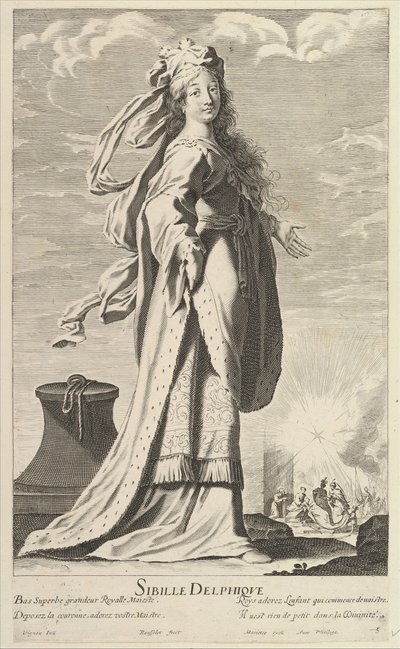 Sybilla delficka, ca. 1635. Twórcy: Gilles Rousselet, Abraham Bosse. autorstwa Gilles Rousselet and Abraham Bosse