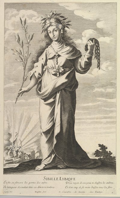 Sybilla libijska, ca. 1635. Twórcy: Gilles Rousselet, Abraham Bosse. autorstwa Gilles Rousselet and Abraham Bosse