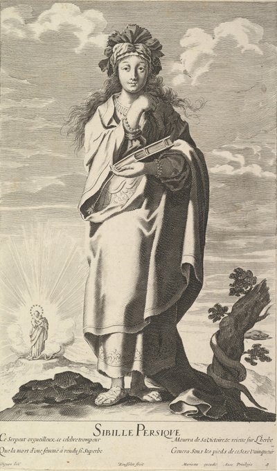 Sybilla perska, ca. 1635. Twórcy: Gilles Rousselet, Abraham Bosse. autorstwa Gilles Rousselet and Abraham Bosse