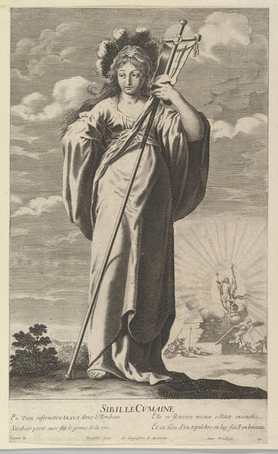 Sybilla z Kume, ca. 1635. Twórcy: Gilles Rousselet, Abraham Bosse. autorstwa Gilles Rousselet and Abraham Bosse