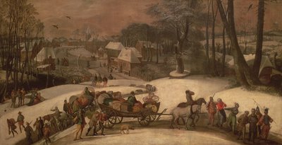 Wyprawa wojskowa zimą, ok. 1590 r autorstwa Gillis Mostaert