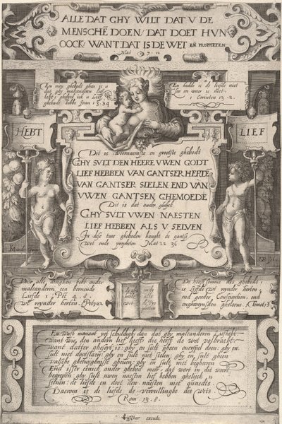 Przykazanie wzajemnej miłości, 1599. autorstwa Gillis van Breen