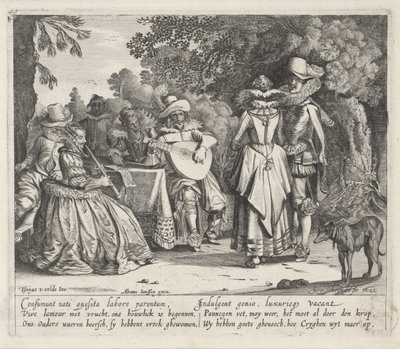 Elegancka, muzyczna firma w plenerze autorstwa Gillis van Scheyndel (I)