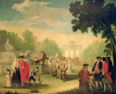 Puerta de Alcala i Fontanna Cibeles w Madrycie (olej na płótnie) autorstwa Gines Andres Aguirre